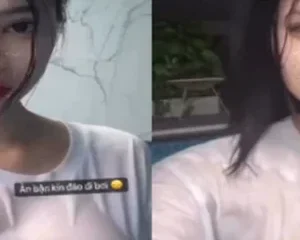 Uyên Nhi vòng 1 căng tròn và quả quần chip xẻ cánh bướm | VIET69